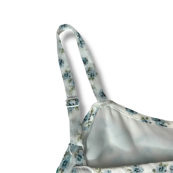 Torrid Floral Crinkled Chiffon Relaxed Cami Sz 1X Boho Babydoll‎ White Blue - Picture 12 of 12